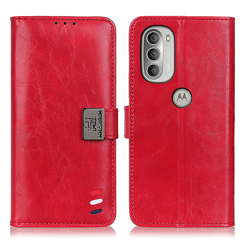 Coque Portefeuille Livre Cuir Etui Clapet D06Y pour Motorola Moto G51 5G Rouge