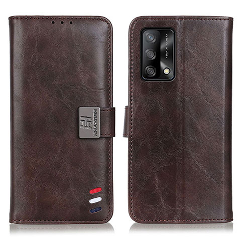 Coque Portefeuille Livre Cuir Etui Clapet D06Y pour Oppo F19 Marron