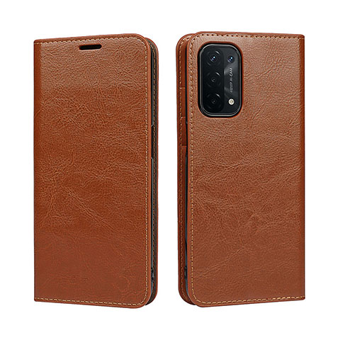 Coque Portefeuille Livre Cuir Etui Clapet D07T pour OnePlus Nord N200 5G Brun Clair