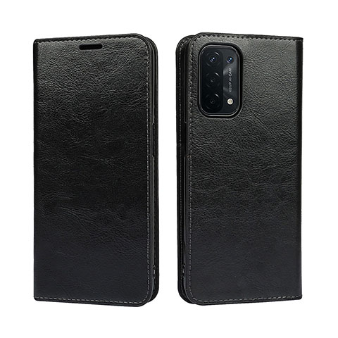 Coque Portefeuille Livre Cuir Etui Clapet D07T pour Oppo A54 5G Noir