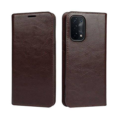 Coque Portefeuille Livre Cuir Etui Clapet D07T pour Oppo A93 5G Marron