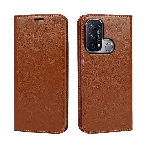 Coque Portefeuille Livre Cuir Etui Clapet D07T pour Oppo Reno5 A Brun Clair