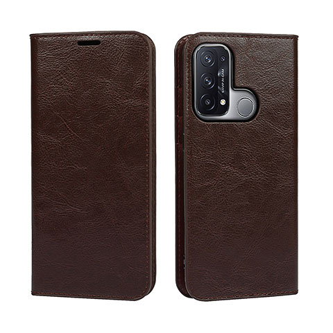 Coque Portefeuille Livre Cuir Etui Clapet D07T pour Oppo Reno5 A Marron