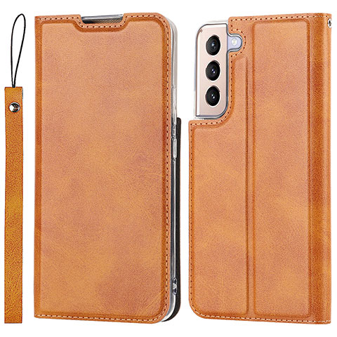 Coque Portefeuille Livre Cuir Etui Clapet D07T pour Samsung Galaxy S21 5G Marron