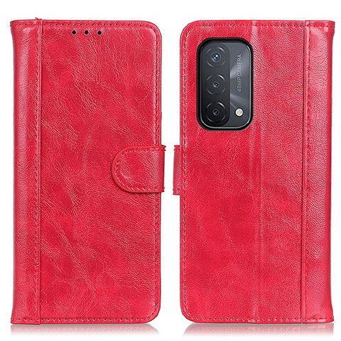 Coque Portefeuille Livre Cuir Etui Clapet D07Y pour Oppo A74 5G Rouge