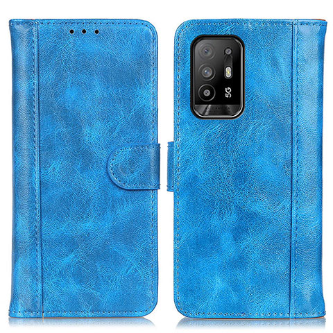 Coque Portefeuille Livre Cuir Etui Clapet D07Y pour Oppo F19 Pro+ Plus 5G Bleu Ciel