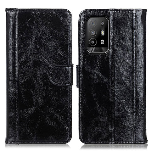 Coque Portefeuille Livre Cuir Etui Clapet D07Y pour Oppo F19 Pro+ Plus 5G Noir