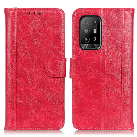 Coque Portefeuille Livre Cuir Etui Clapet D07Y pour Oppo F19 Pro+ Plus 5G Rouge