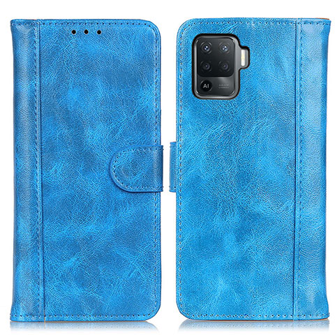 Coque Portefeuille Livre Cuir Etui Clapet D07Y pour Oppo Reno5 F Bleu Ciel