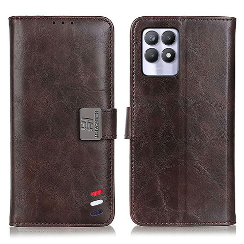 Coque Portefeuille Livre Cuir Etui Clapet D07Y pour Realme 8i Marron