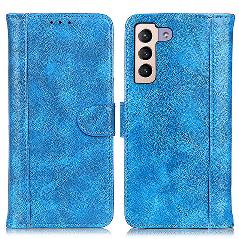 Coque Portefeuille Livre Cuir Etui Clapet D07Y pour Samsung Galaxy S21 5G Bleu Ciel