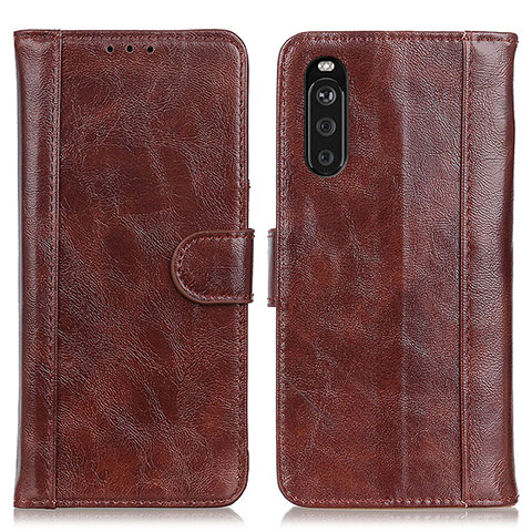 Coque Portefeuille Livre Cuir Etui Clapet D07Y pour Sony Xperia 10 III SO-52B Marron