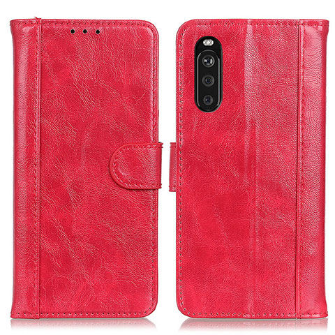 Coque Portefeuille Livre Cuir Etui Clapet D07Y pour Sony Xperia 10 III SO-52B Rouge