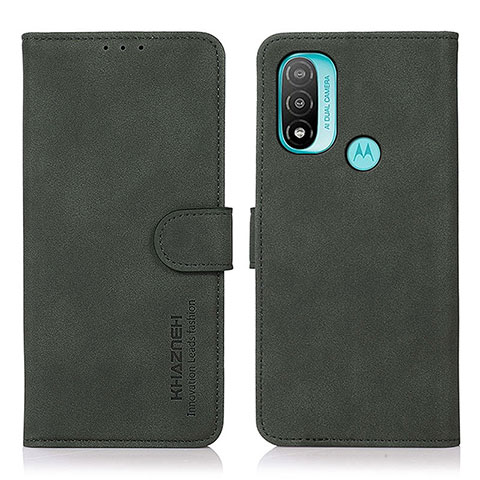 Coque Portefeuille Livre Cuir Etui Clapet D08Y pour Motorola Moto E20 Vert