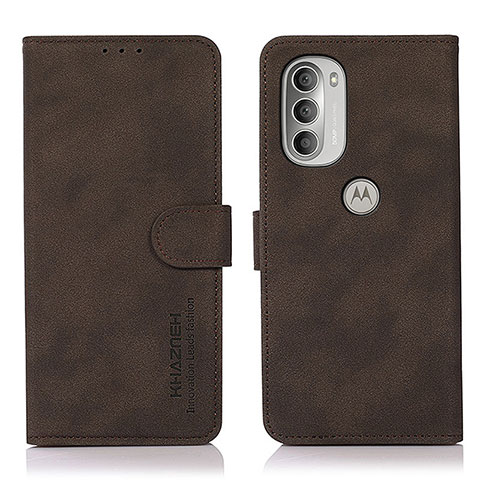 Coque Portefeuille Livre Cuir Etui Clapet D08Y pour Motorola Moto G51 5G Marron