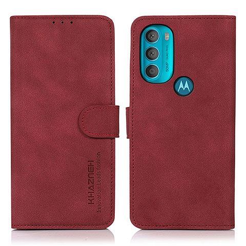 Coque Portefeuille Livre Cuir Etui Clapet D08Y pour Motorola Moto G71 5G Rouge