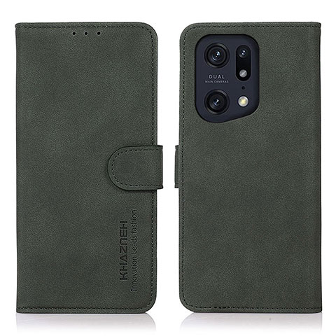 Coque Portefeuille Livre Cuir Etui Clapet D08Y pour Oppo Find X5 Pro 5G Vert