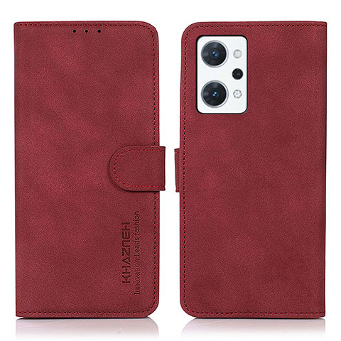 Coque Portefeuille Livre Cuir Etui Clapet D08Y pour Oppo Reno7 A Rouge