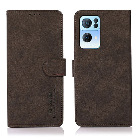 Coque Portefeuille Livre Cuir Etui Clapet D08Y pour Oppo Reno7 Pro 5G Marron