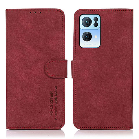 Coque Portefeuille Livre Cuir Etui Clapet D08Y pour Oppo Reno7 Pro 5G Rouge