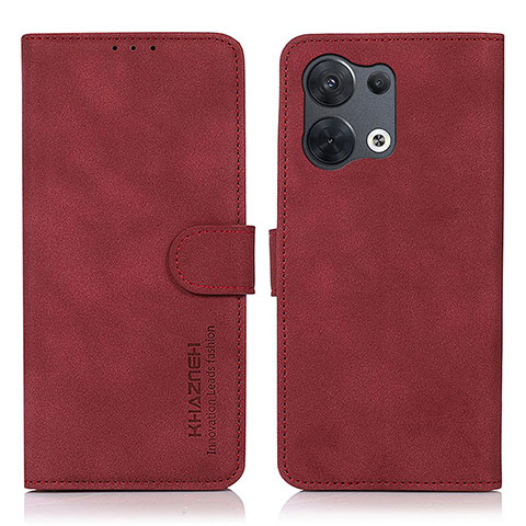 Coque Portefeuille Livre Cuir Etui Clapet D08Y pour Oppo Reno8 5G Rouge