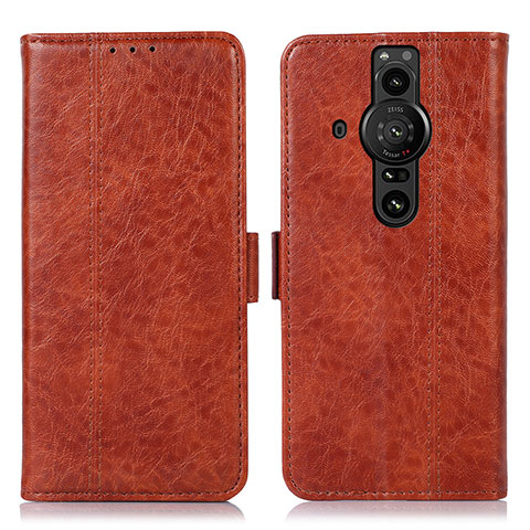 Coque Portefeuille Livre Cuir Etui Clapet D08Y pour Sony Xperia PRO-I Marron