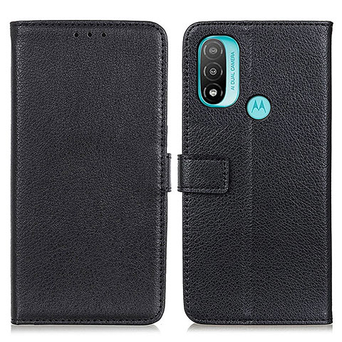 Coque Portefeuille Livre Cuir Etui Clapet D09Y pour Motorola Moto E40 Noir