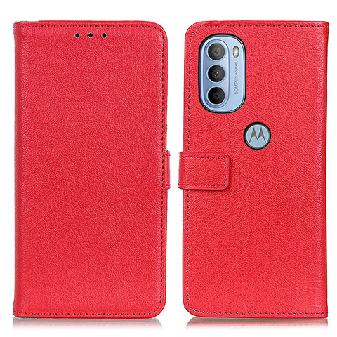 Coque Portefeuille Livre Cuir Etui Clapet D09Y pour Motorola Moto G31 Rouge