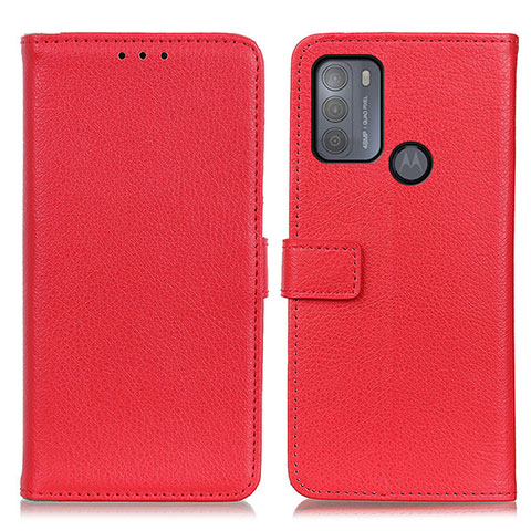 Coque Portefeuille Livre Cuir Etui Clapet D09Y pour Motorola Moto G50 Rouge