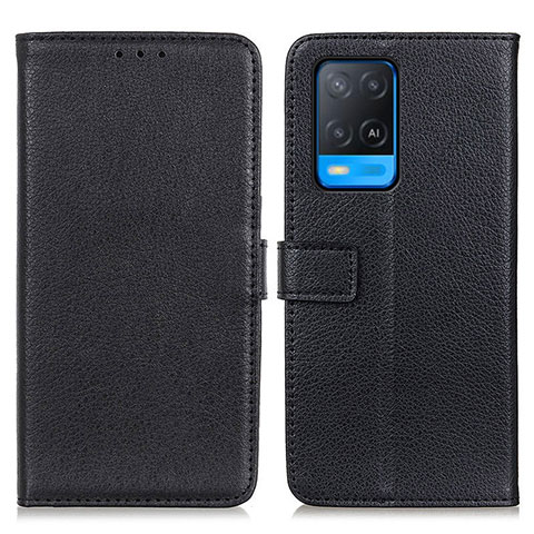 Coque Portefeuille Livre Cuir Etui Clapet D09Y pour Oppo A54 4G Noir