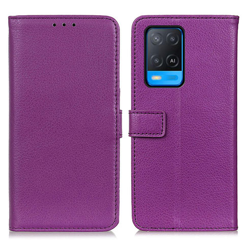 Coque Portefeuille Livre Cuir Etui Clapet D09Y pour Oppo A54 4G Violet