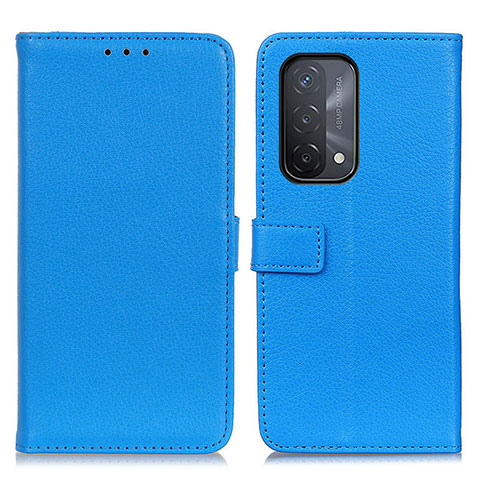 Coque Portefeuille Livre Cuir Etui Clapet D09Y pour Oppo A74 5G Bleu Ciel