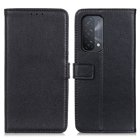 Coque Portefeuille Livre Cuir Etui Clapet D09Y pour Oppo A74 5G Noir