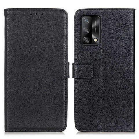 Coque Portefeuille Livre Cuir Etui Clapet D09Y pour Oppo F19 Noir