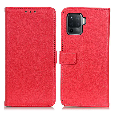 Coque Portefeuille Livre Cuir Etui Clapet D09Y pour Oppo F19 Pro Rouge