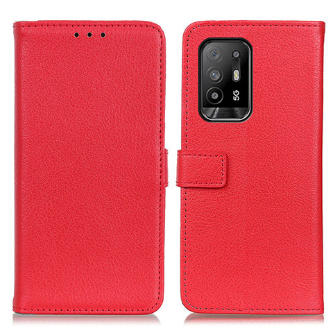 Coque Portefeuille Livre Cuir Etui Clapet D09Y pour Oppo Reno5 Z 5G Rouge