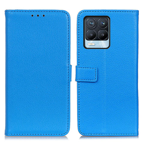 Coque Portefeuille Livre Cuir Etui Clapet D09Y pour Realme 8 4G Bleu Ciel