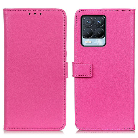 Coque Portefeuille Livre Cuir Etui Clapet D09Y pour Realme 8 Pro Rose Rouge