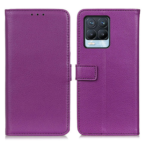 Coque Portefeuille Livre Cuir Etui Clapet D09Y pour Realme 8 Pro Violet