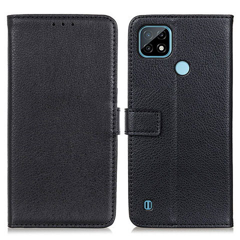 Coque Portefeuille Livre Cuir Etui Clapet D09Y pour Realme C21 Noir