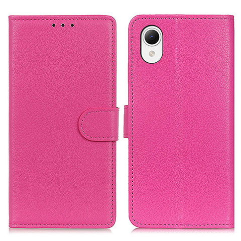 Coque Portefeuille Livre Cuir Etui Clapet D09Y pour Samsung Galaxy A23 5G SC-56C Rose Rouge