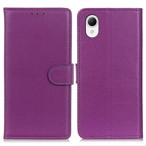 Coque Portefeuille Livre Cuir Etui Clapet D09Y pour Samsung Galaxy A23 5G SC-56C Violet