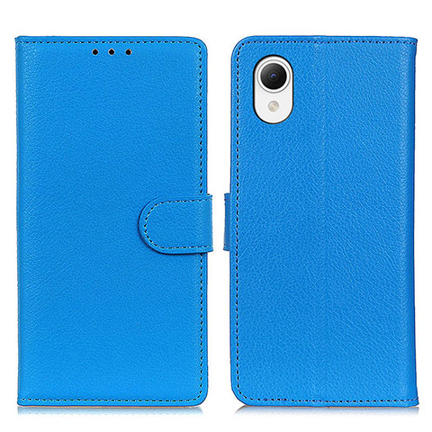 Coque Portefeuille Livre Cuir Etui Clapet D09Y pour Samsung Galaxy A23e 5G Bleu Ciel