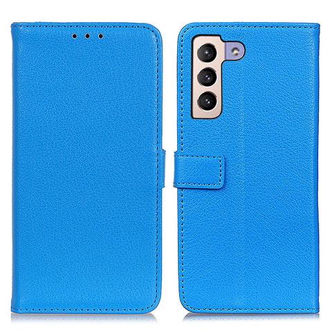 Coque Portefeuille Livre Cuir Etui Clapet D09Y pour Samsung Galaxy S21 FE 5G Bleu Ciel