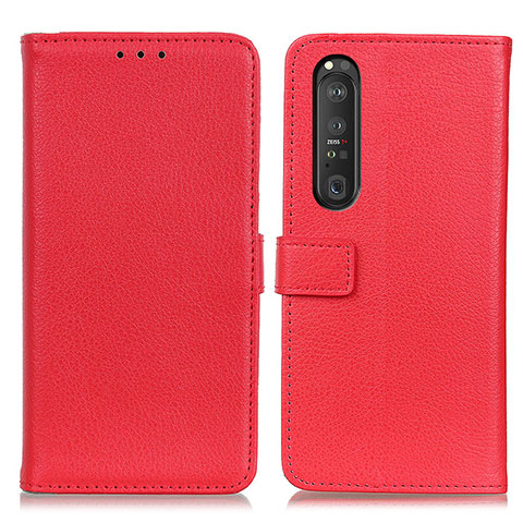 Coque Portefeuille Livre Cuir Etui Clapet D09Y pour Sony Xperia 1 III Rouge