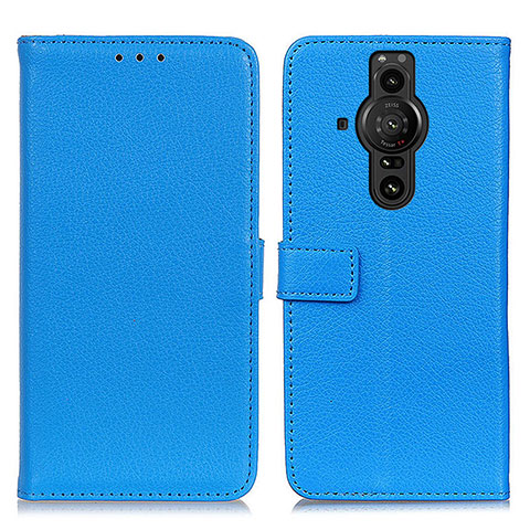 Coque Portefeuille Livre Cuir Etui Clapet D09Y pour Sony Xperia PRO-I Bleu Ciel