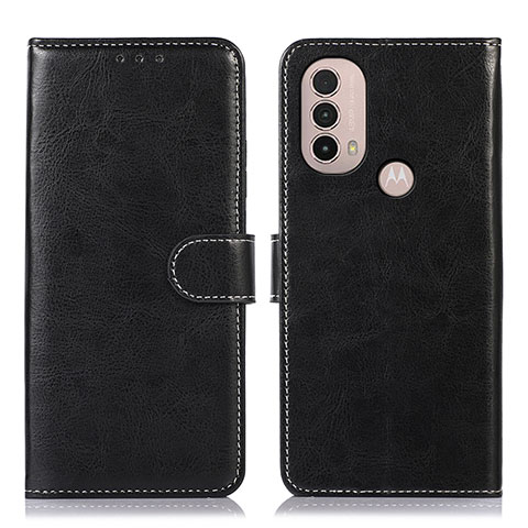 Coque Portefeuille Livre Cuir Etui Clapet D10Y pour Motorola Moto E20 Noir