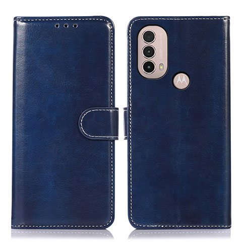 Coque Portefeuille Livre Cuir Etui Clapet D10Y pour Motorola Moto E40 Bleu