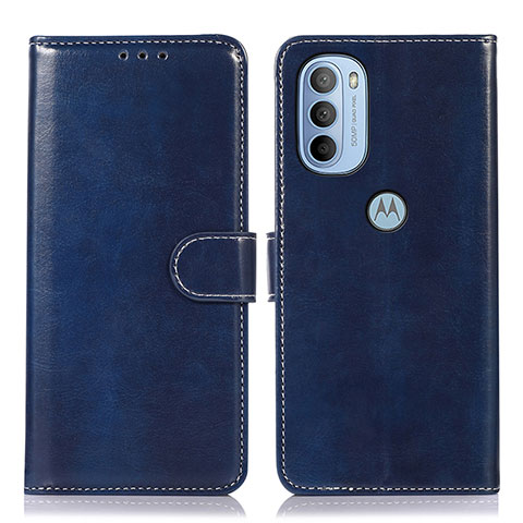 Coque Portefeuille Livre Cuir Etui Clapet D10Y pour Motorola Moto G41 Bleu