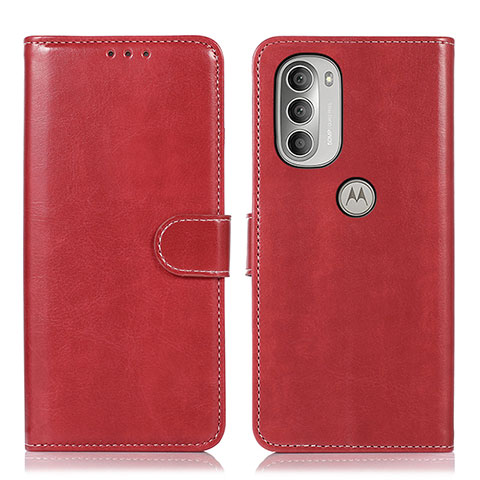 Coque Portefeuille Livre Cuir Etui Clapet D10Y pour Motorola Moto G51 5G Rouge